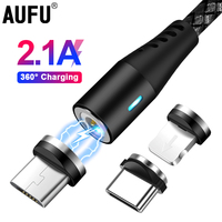 AUFU magnetyczny kabel Micro USB typu C dla iPhone Xiaomi telefon komórkowy szybkie ładowanie kabel USB ładowarka magnetyczna przewód drutowy Samsung 1